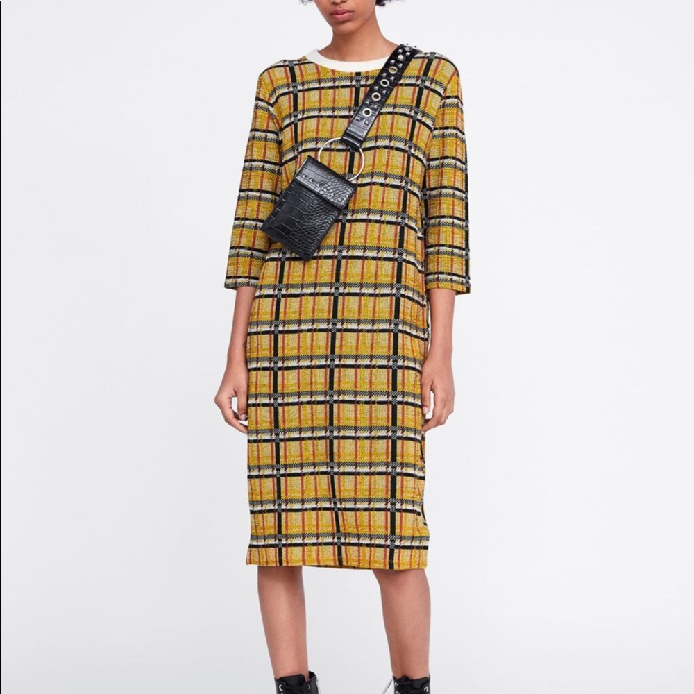 BNWOT Checkered Zara Dress size S